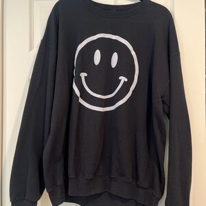 Black Smiley Face Sweater